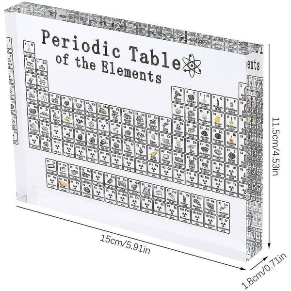 Periodisk system med elementer, akryl borddisplay ornament