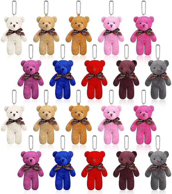 20 stykker Mini Bamse Legetøj 4,7 tommer Udstoppede Dyr, 10 Farver DB