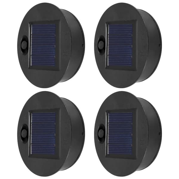 4 stk. solcellelamper reservedeler utendørs hengende lyktehode runde solcellelamper deler vanntette solcellelamper