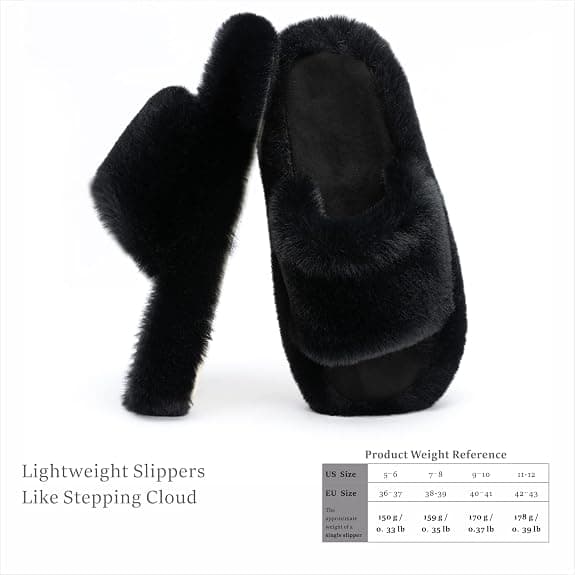 Memory Foam Tøfler for kvinner, Soveromstøfler for kvinner, Fluffy pl