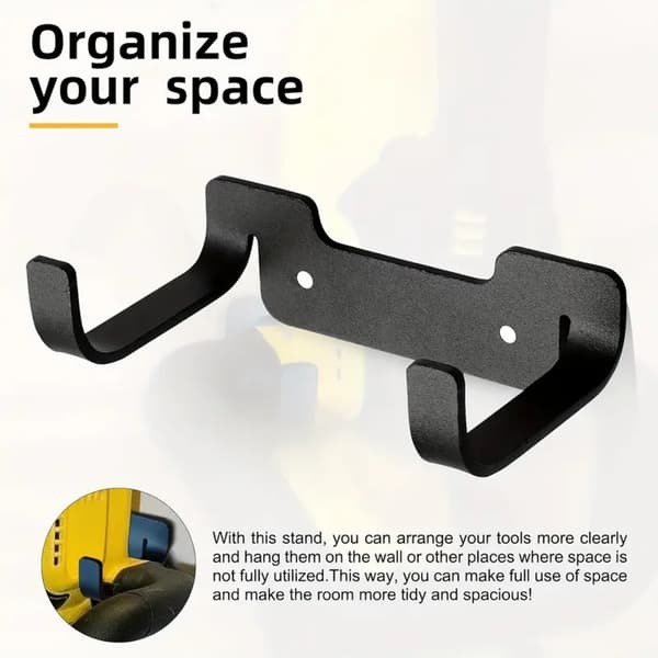 Hedge Trimmer Wall Mount Hanger for Hedge Trimmer, Wall Mounted Holder, Storage Hook Bracket (Black)