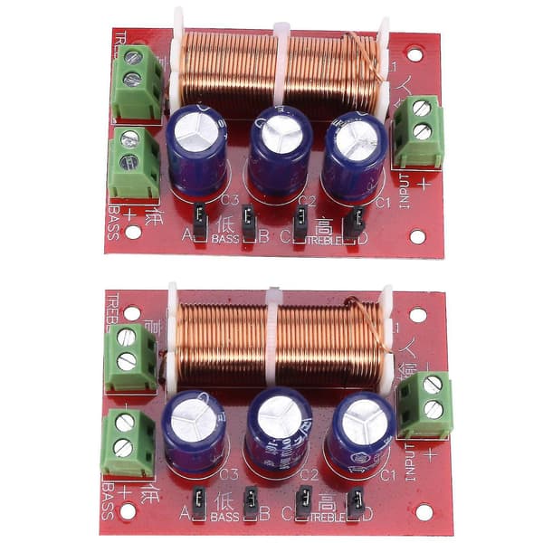 2 stk 400W Højttaler Crossover 2-vejs Lydjustering Diskant Bas Højttaler Filter Frekvensdeler F