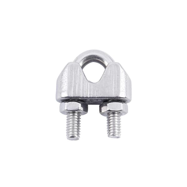 4 stk. rustfri stålkabelklemmer til 5/32 tommer 4 mm wirer Sølv Silver