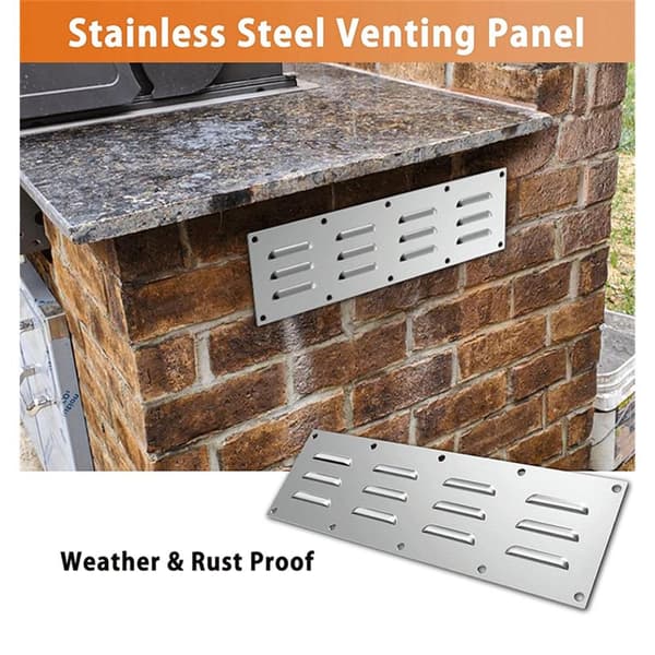 2-pak ventilationspanel i rustfrit stål til grilltilbehør, 15\" x 4-1/2\"
