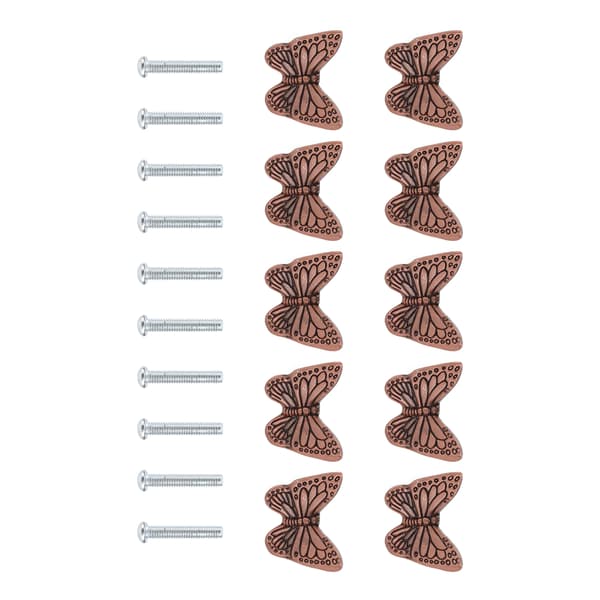 Drawer Handle Starfish Butterfly Alloy Single Hole Modern Style Pull Handle for Drawer Cabinet Wardrobe Red Bronze