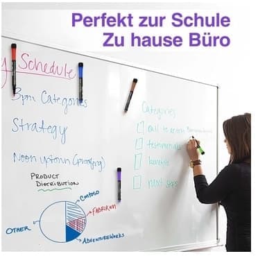 12-delt magnetisk whiteboardpen og viskelæder-sæt [JUN]