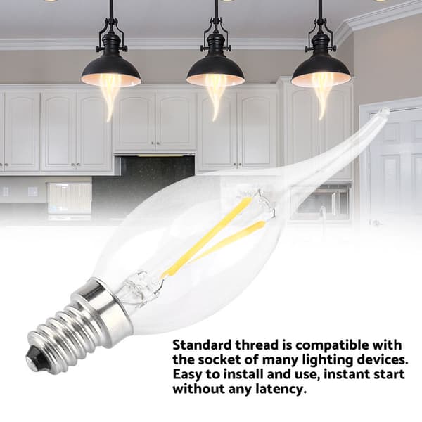 E14 2W LED Bulb Light Shape Flame Shape Warm White Light AC 220V (2W)