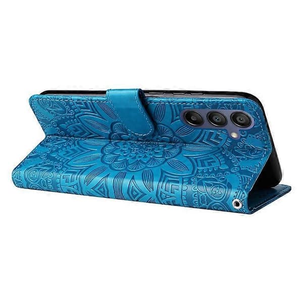 Compatible Case for Samsung Galaxy A16 5G / A16 4G with Sunflower Pattern, Leather Wallet Case [DB] Blue Blue