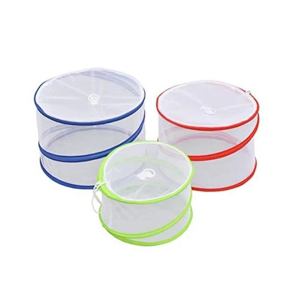3 Mattskydd Mesh Pop-Up Fruktkorgar, Hopfällbara Mattskydd - 3 Storlekar (1 Stor, 1 Medium, 3 Små) - Mattskydd