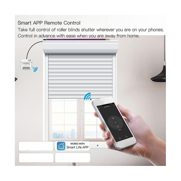 Tuya Smart Life Wifi 433mhz Blind Curtain Switch With Rf Remote Control For Electric Roller Blind Control [db] White White
