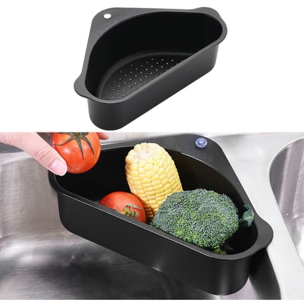 Multifunctional Corner Sink Drain Rack Suction Cup Bowl Sponge Holder Kitchen Storage Organizer