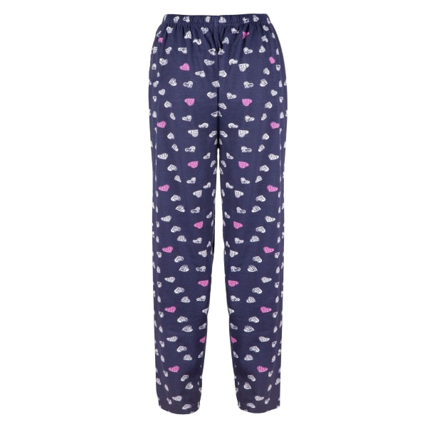 HEYO Lång pyjamas dam 100 % bomull i två delar långärmad set Långa pyjamasbyxor Hearts XL