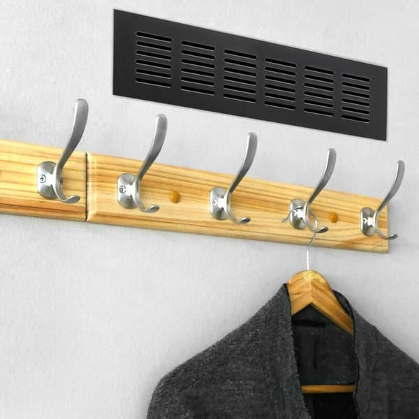 Ventilationsgitter til sokler, aluminium base 200x60mm, sort farve