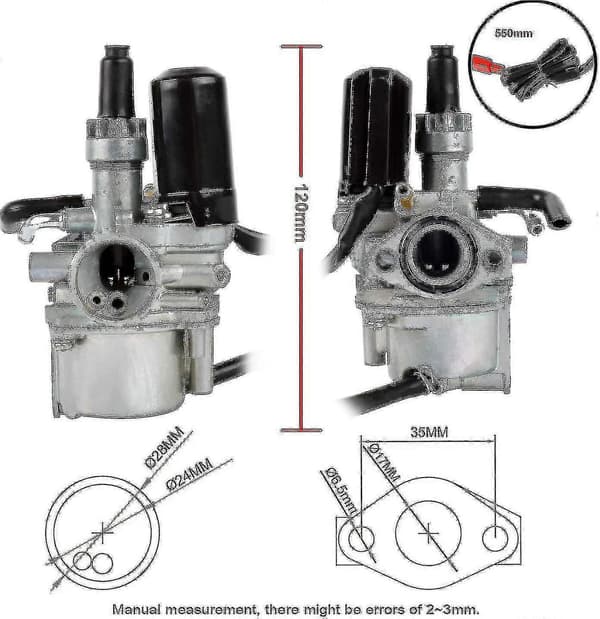 Karburator til motor Karburator til 50cc 2-takts motorcykel CJY