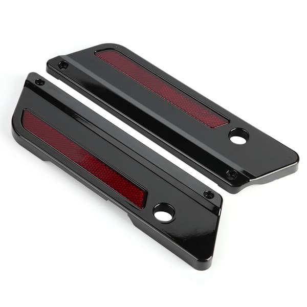 Motorcycle Saddlebag Latch Cover Reflectors - 2pcs Black