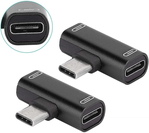 2-delt adapter, 2-i-1-omformer, aluminium USB-C hurtiglading