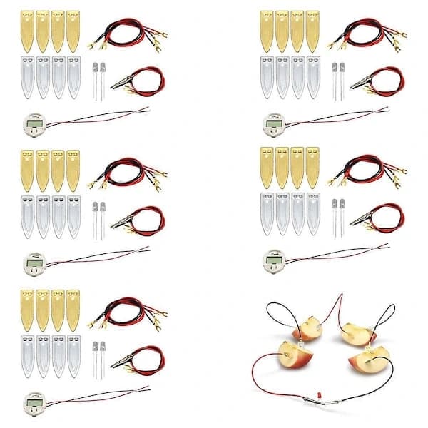 Fruit Battery Science Experiment Kit for Homeschooling Toy, Lemon Potato Battery Physics Teaching Ex