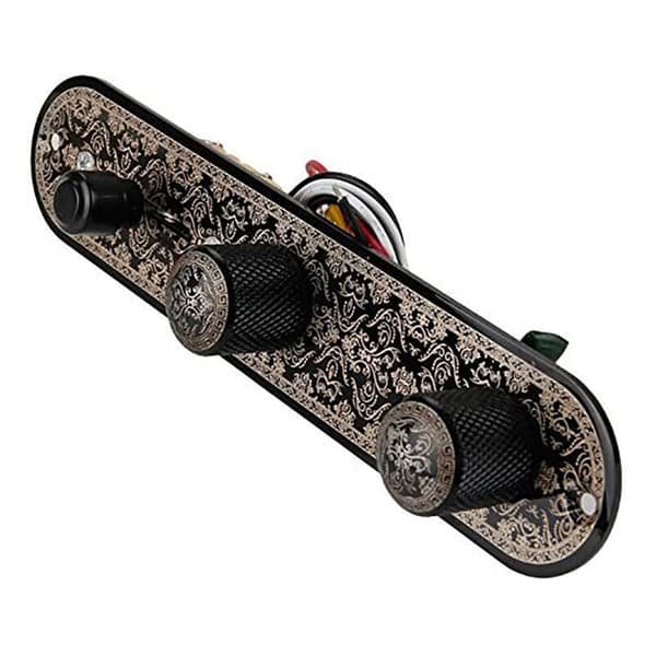 Guitar kontrolplade fyldt med 3-vejs switch til sort guitar
