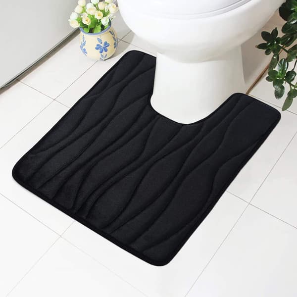 Toalettmatte i U-form - 50 x 60 cm, Svart