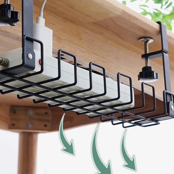 Cable Tray Desk Cable Management Desk for Workplace Organization Cable Holder Cable Tray Table (Black)