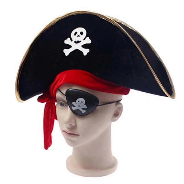 Kids Pirate Eye Patch, Pirate Hat and Patch Set, Performance Costume Accessories, 2 Pcs【PL】