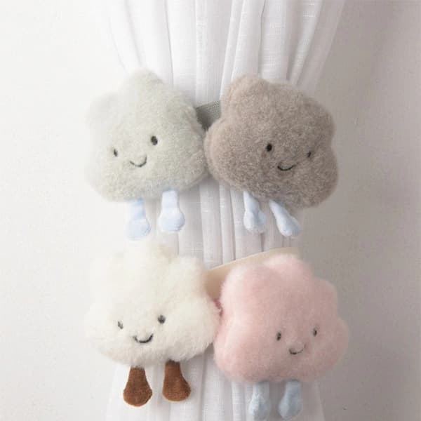 4 Pcs Curtain Tiebacks Curtain Tieback Hooks Cloud Nursery Decor White 4 Pcs-4 Pcs