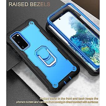 For Samsung Galaxy S20 FE / FE 5G PC + Rubber Case (Black Blue)
