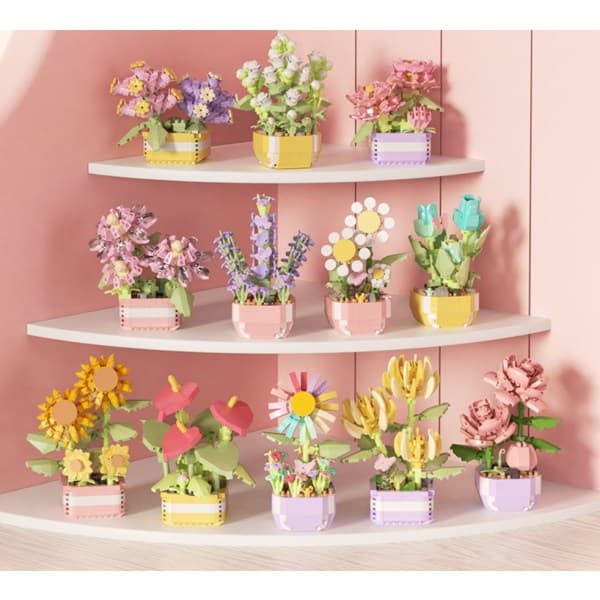 1. Mini Bricks Blomsterbukett Byggesett Julegaver Blomster