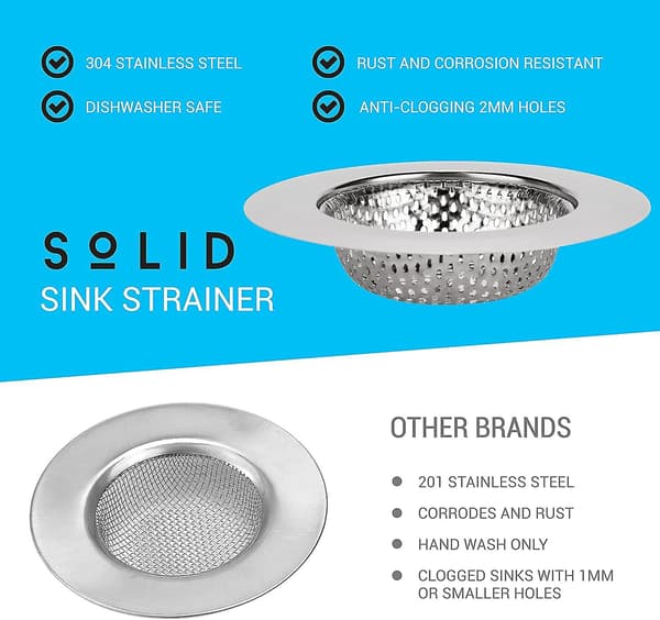 2-pack diskbänkssil matfångare 4,5 \" diameter med bred kant, idealisk för de flesta diskbänksavlopp, diskmaskinssäker.