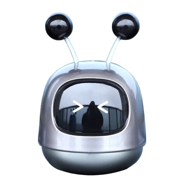 Bil aromadiffusor kreativ robotstil luftventil parfume ornament solid parfume langvarig interiørtilbehør grå
