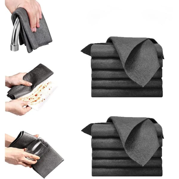 10-pack Reusable Absorbent Cleaning Cloths for Kitchen, 30 x 30 cm