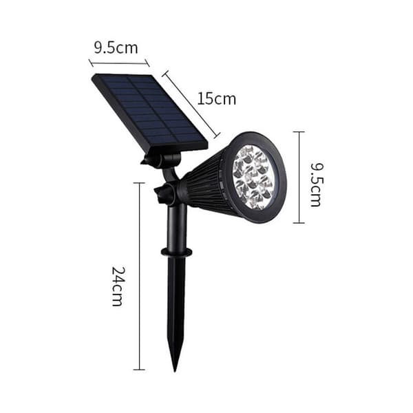 Plænebelysning - 4 stk. solcellelamper 7 LED-spotlights landskabsbelysning til udendørs havesti plænebelysning 56,4 oz