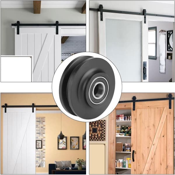 Roller for Sliding Door, Sliding Door Roller for Barn Door, Wardrobe Hardware Roller Cabinet Window Roller Use 2 Pieces