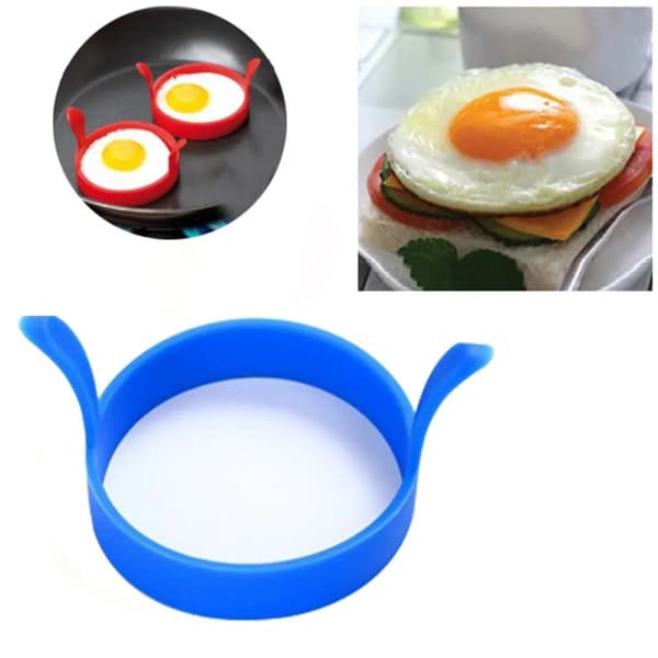 Eggring, 4-pakning silikon eggringformer med non-stick formsirkler
