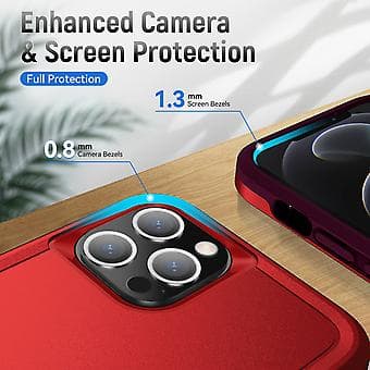 PC + TPU Støtsikkert Deksel til iPhone 13 Pro (Rød)