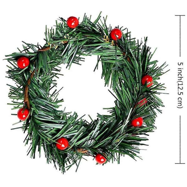 8-stjernet Holly Berry Lysring til Juleguirlande Ornament Dekoration