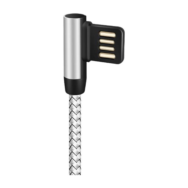 SEKE USB til 8Pin L Datakabel Vinkel PD Opladningsdatakabel til 1,5M Datakabel til IPhone8 / 11 / 12Max Sølv