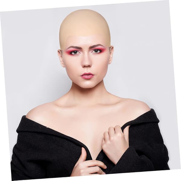 Elastic Stretchable Latex Bald Cap Wig Head for Bald Head Halloween Decor