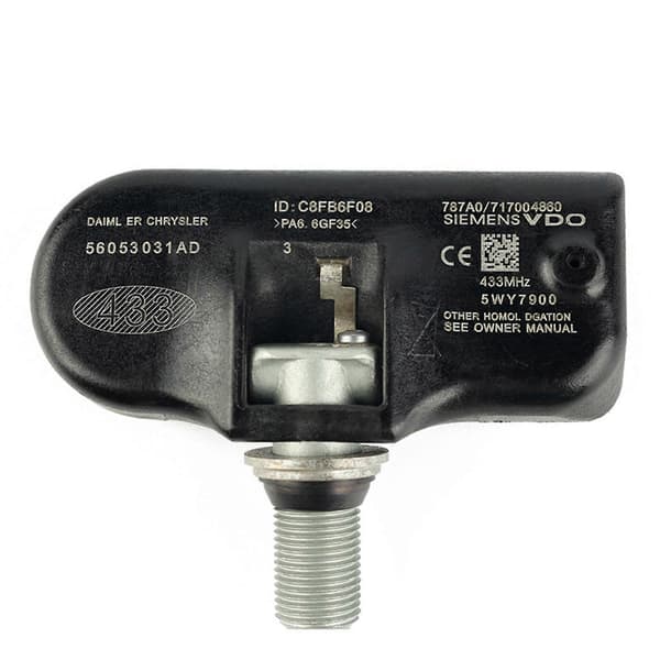 4X 56053031AD Kompatibel med Chrysler Dodge Jeep DÆKTRYKSSENSOR TPMS 433MHz TS-CH10 Sort Musta