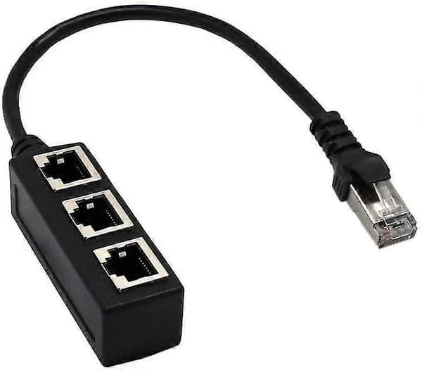 Nettverksadapterkabel 1 til 3 porter Ethernet - Splitter for Ethernet En-til-Tre Forlengelse [db]