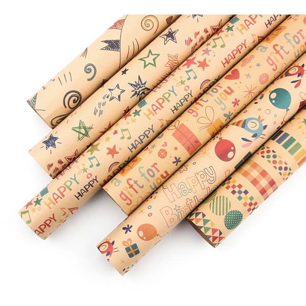 6 ark presentpapper, födelsedagspresentpapper, festivalpresentpapper, bröllopspresentpapper