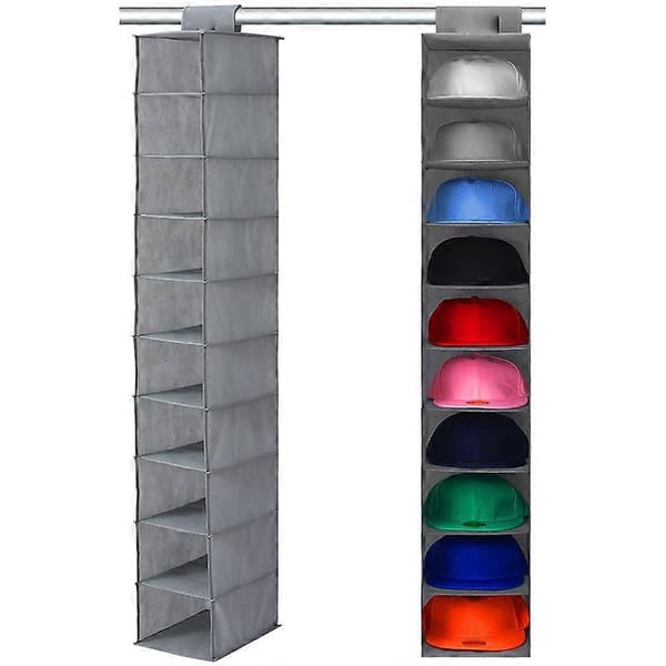 10-Shelf Hat Rack Hanging Wardrobe/Storage Organizer