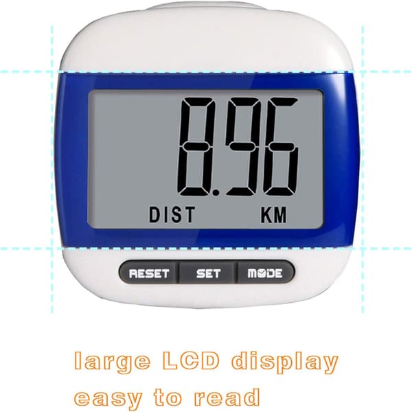 Multifunktionel lommepedometer med bælteclips
