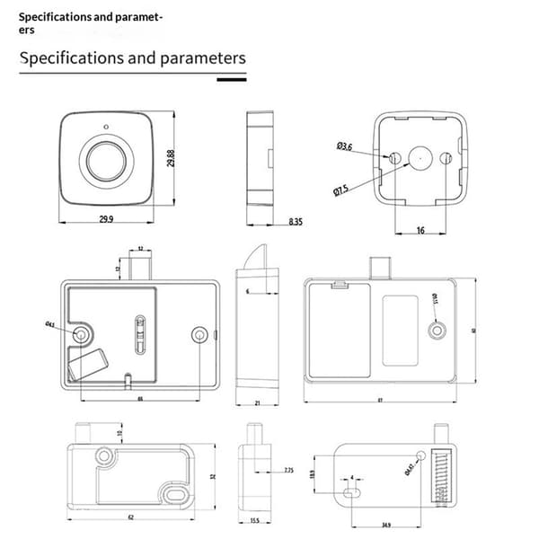 Fingerprint Cabinet Lock, Smart Biometric, Suitable for Keyless Hidden File Drawer Wardrobe