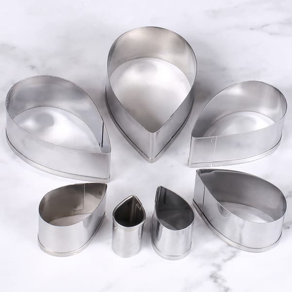 7 st/set droppformad kakform mini metall 3D fondantform