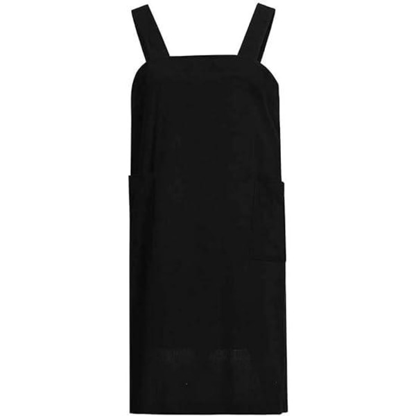 Pinafore Forklæde Smock Bomuldsforklæde med lommer Plus Size forklæder til kvinder