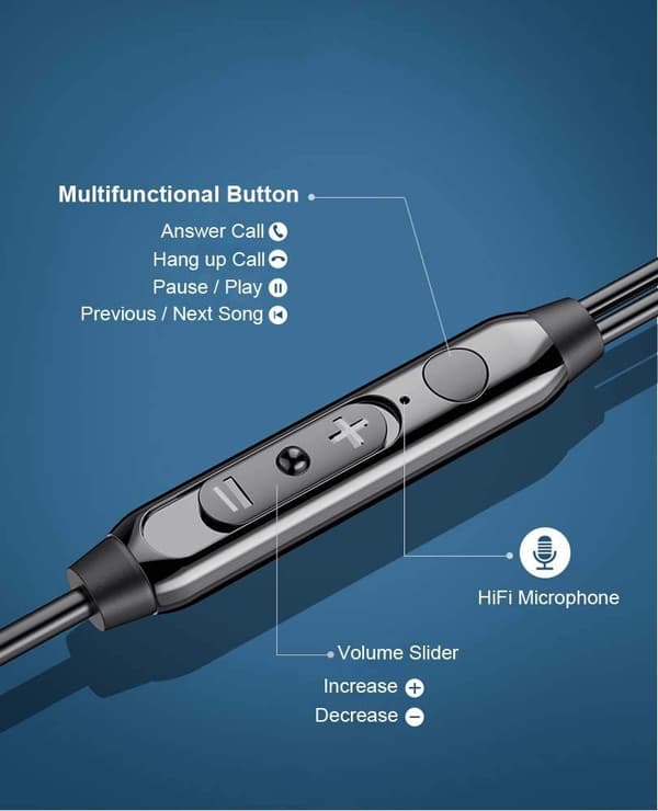 Støyreduserende kablede ørepropper med mikrofon, kompatible med Samsung Galaxy S10 S9 Plus Note 9 A10e A11 A12 A13 A03S A31 A51 A52