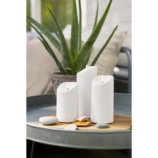 LED blokklys med timer, hvit INNENDØRS/UTENDØRS Hvit Hvit Hvit 13 cm,A