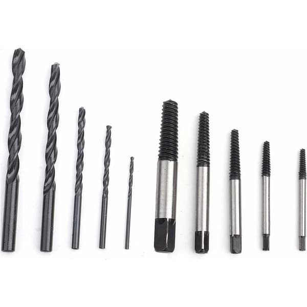 Broken Screw Extractor, 11 Pieces, Drill and Extractor Set for Broken Screws, Bolt and Fastener Removal Tool