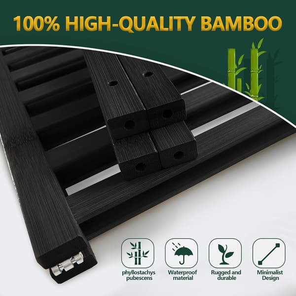 3-Tier Shoe Rack for Closet, Stackable Bamboo Shoe Rack for Entryway, Hallway, Bathroom, Versatile Freestanding Shoe Shelf Black